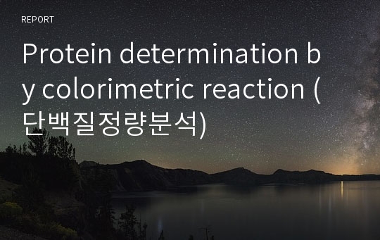 Protein determination by colorimetric reaction (단백질정량분석)