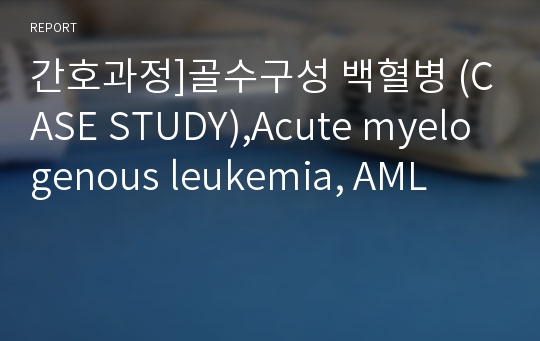 간호과정]골수구성 백혈병 (CASE STUDY),Acute myelogenous leukemia, AML