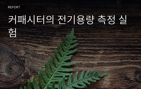 커패시터의 전기용량 측정 실험