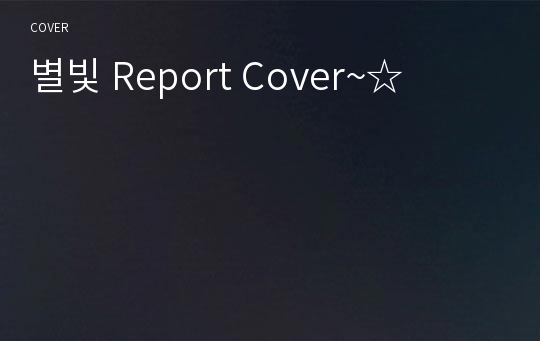 별빛 Report Cover~☆