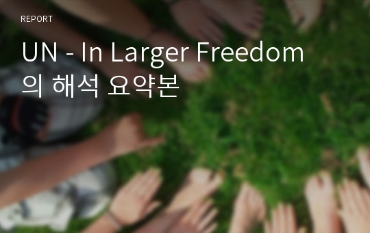 UN - In Larger Freedom 의 해석 요약본