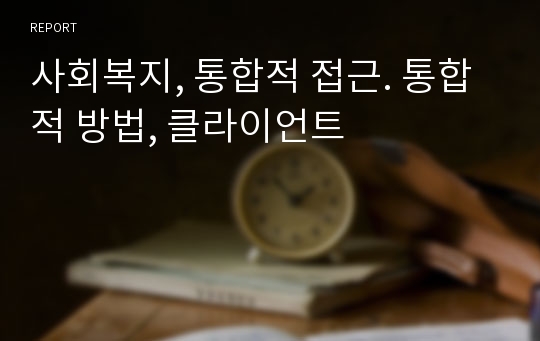 사회복지, 통합적 접근. 통합적 방법, 클라이언트