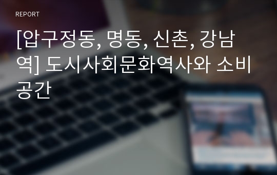 [압구정동, 명동, 신촌, 강남역] 도시사회문화역사와 소비공간