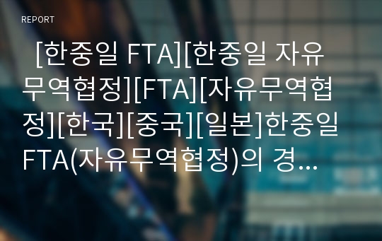   [한중일 FTA][한중일 자유무역협정][FTA][자유무역협정][한국][중국][일본]한중일 FTA(자유무역협정)의 경제적 효과, 장애요인, 한중일 FTA(자유무역협정)의 향후 논의, 대응 과제(FTA, 자유무역협정, 한중일)