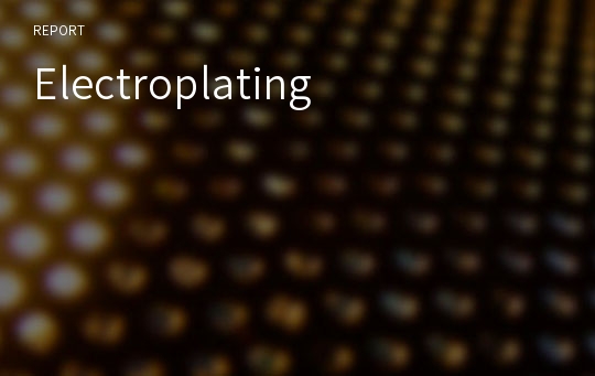 Electroplating