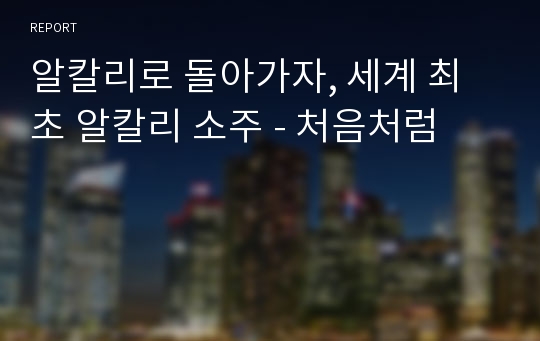 알칼리로 돌아가자, 세계 최초 알칼리 소주 - 처음처럼