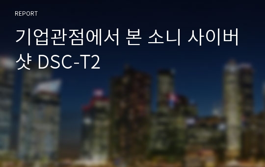 기업관점에서 본 소니 사이버샷 DSC-T2