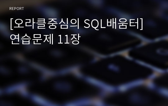 [오라클중심의 SQL배움터] 연습문제 11장