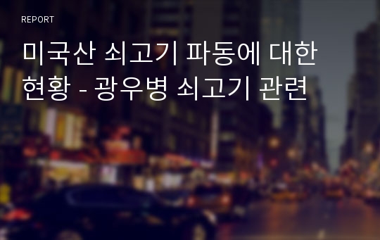 미국산 쇠고기 파동에 대한 현황 - 광우병 쇠고기 관련