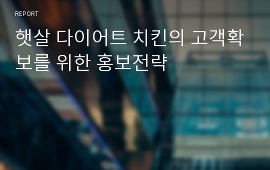 햇살 다이어트 치킨의 고객확보를 위한 홍보전략