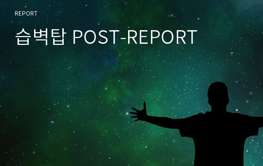 습벽탑 POST-REPORT