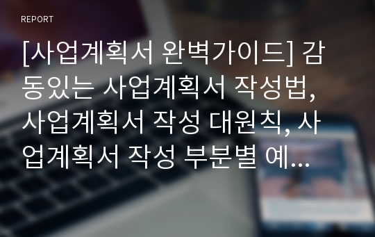 [사업계획서 완벽가이드] 감동있는 사업계획서 작성법, 사업계획서 작성 대원칙, 사업계획서 작성 부분별 예시(사업계획서 완벽정리)