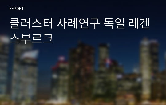 클러스터 사례연구 독일 레겐스부르크