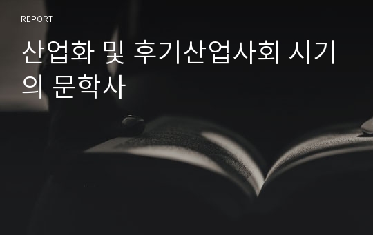 산업화 및 후기산업사회 시기의 문학사