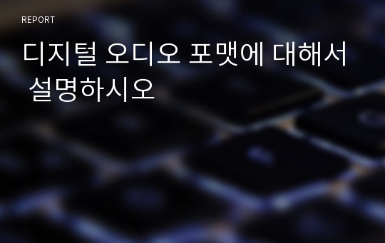 디지털 오디오 포맷에 대해서 설명하시오