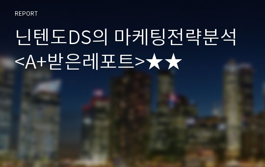 닌텐도DS의 마케팅전략분석&lt;A+받은레포트&gt;★★