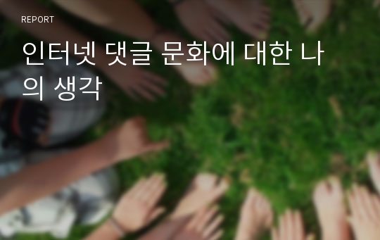 인터넷 댓글 문화에 대한 나의 생각