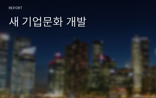 새 기업문화 개발