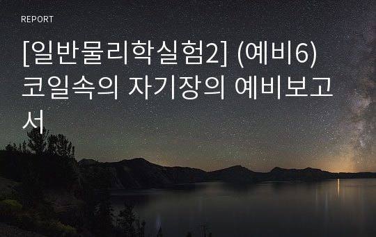 [일반물리학실험2] (예비6) 코일속의 자기장의 예비보고서