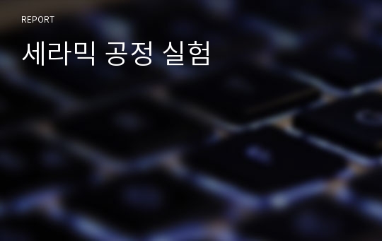 세라믹 공정 실험