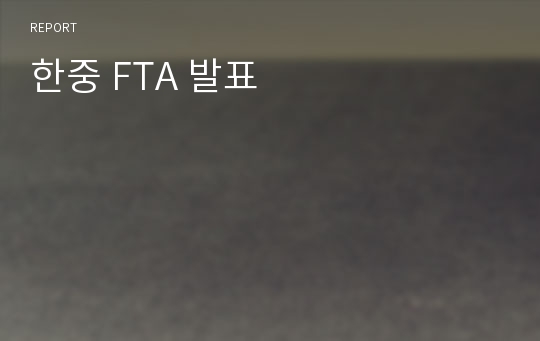 한중 FTA 발표