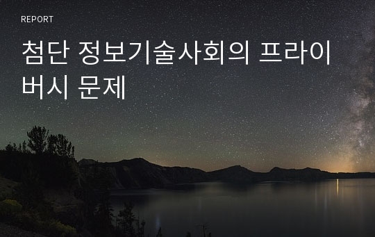 첨단 정보기술사회의 프라이버시 문제