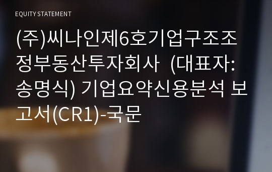 (주)씨나인제6호기업구조조정부동산투자회사 기업요약신용분석 보고서(CR1)-국문