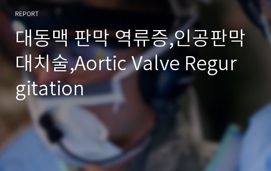 대동맥 판막 역류증,인공판막대치술,Aortic Valve Regurgitation