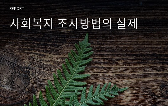 사회복지 조사방법의 실제