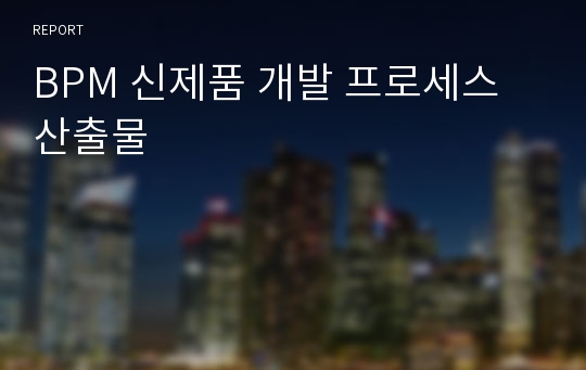 BPM 신제품 개발 프로세스 산출물