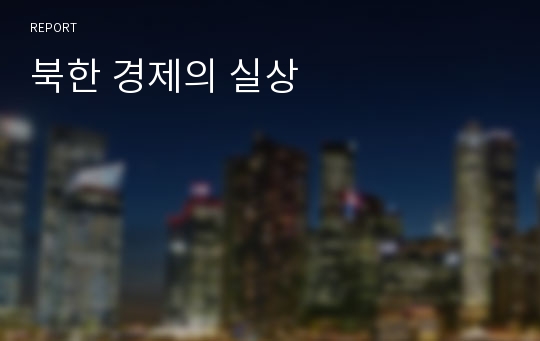 북한 경제의 실상