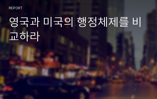 영국과 미국의 행정체제를 비교하라