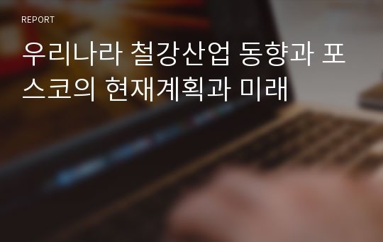 우리나라 철강산업 동향과 포스코의 현재계획과 미래