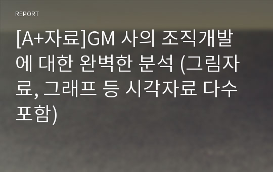 [A+자료]GM 사의 조직개발에 대한 완벽한 분석 (그림자료, 그래프 등 시각자료 다수 포함)