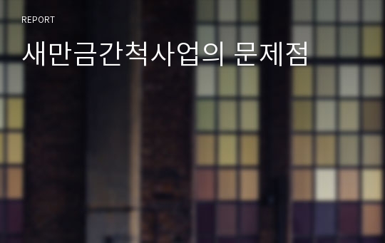 새만금간척사업의 문제점