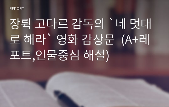 장뤽 고다르 감독의 `네 멋대로 해라` 영화 감상문  (A+레포트,인물중심 해설)