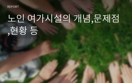 노인 여가시설의 개념,문제점,현황 등