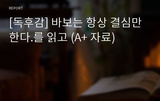 [독후감] 바보는 항상 결심만한다.를 읽고 (A+ 자료)