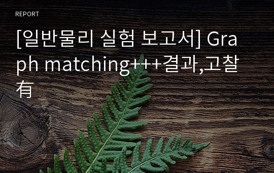 [일반물리 실험 보고서] Graph matching+++결과,고찰 有