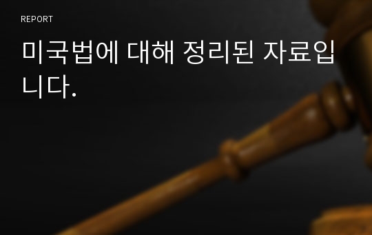 미국법에 대해 정리된 자료입니다.