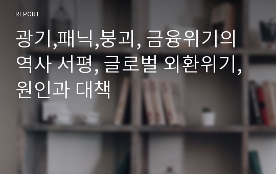 광기,패닉,붕괴, 금융위기의 역사 서평, 글로벌 외환위기, 원인과 대책