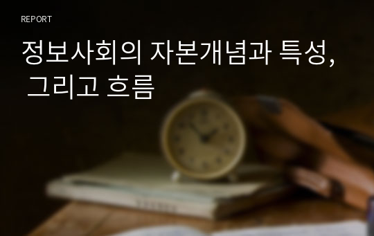 정보사회의 자본개념과 특성, 그리고 흐름