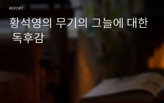 황석영의 무기의 그늘에 대한 독후감