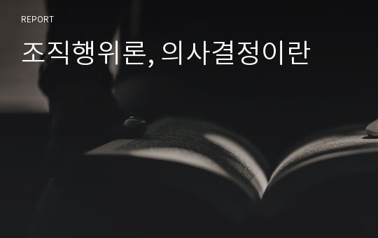 조직행위론, 의사결정이란