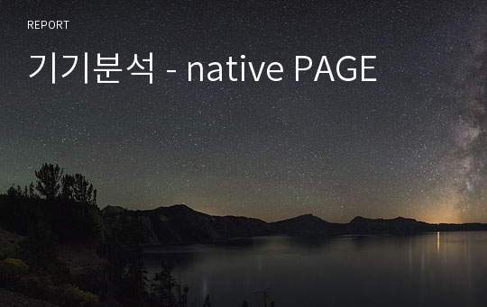 기기분석 - native PAGE