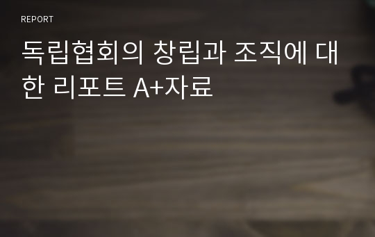 독립협회의 창립과 조직에 대한 리포트 A+자료