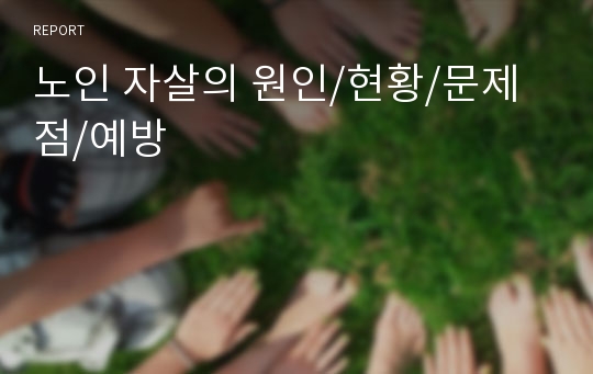 노인 자살의 원인/현황/문제점/예방