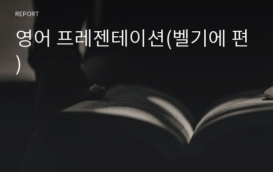 영어 프레젠테이션(벨기에 편)