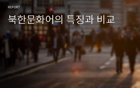 북한문화어의 특징과 비교