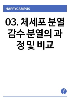 03. 체세포 분열 감수 분열의 과정 및 비교